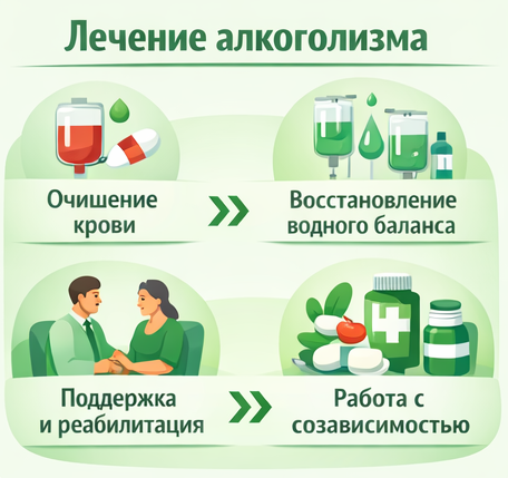лечение алкоголизма в Бологом этапы
